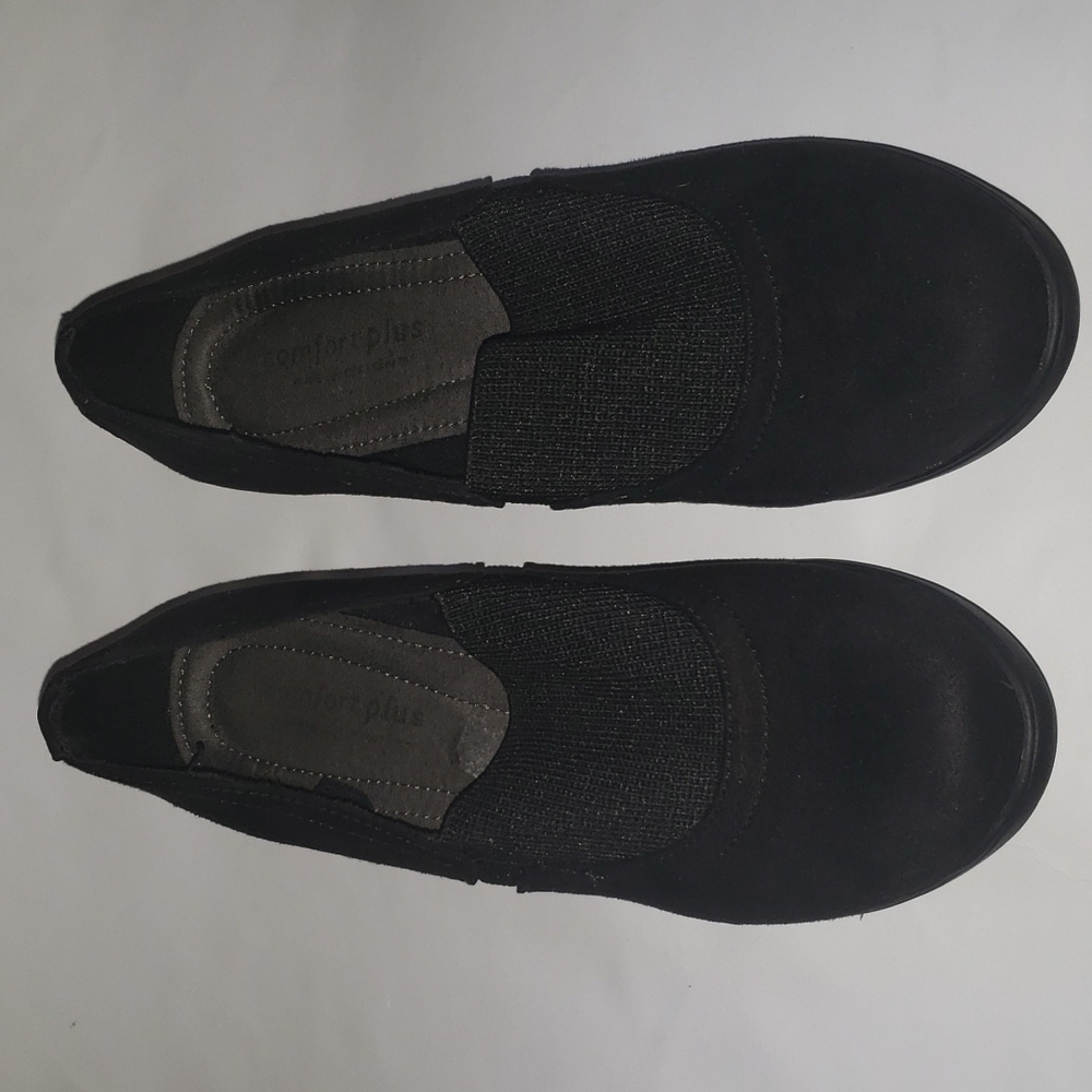 Comfort Plus by Predictions 5 1/2 W Black Wedge Slip On Closed Toe - Picture 3 of 12